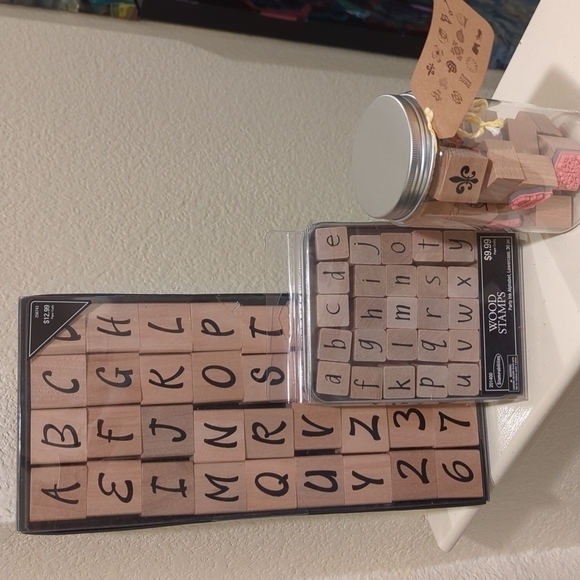 NEWTHREE brand new unopened a through z stamp sets upper and lowercase alphabet. - Picture 1 of 7
